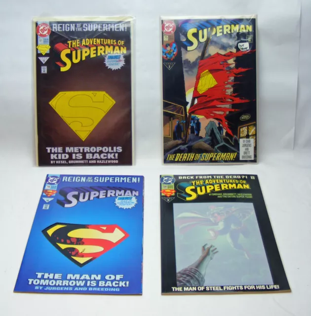 vintage dc comics superman, reign of superman, adventures of superman lot of 4