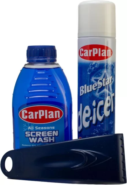 CarPlan Winter Car Essentials Gift Pack - De-Icer, Screenwash, Ice Scraper