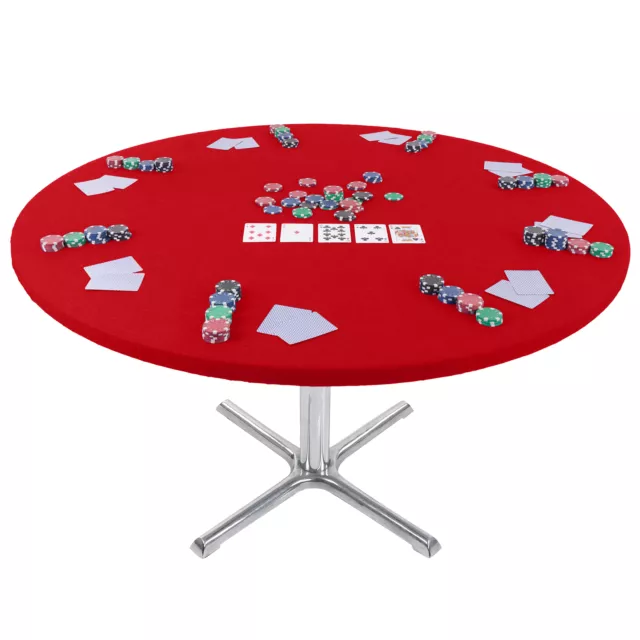 Jigitz Felt Poker Table Cover - 36-48in Red Card Table Covers Fitted for Games