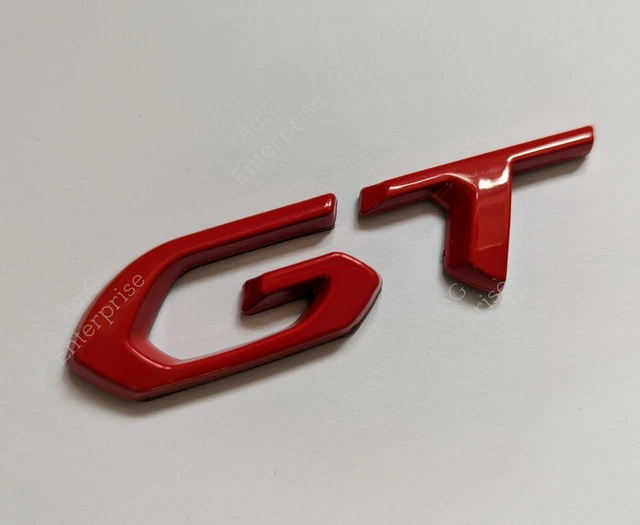 Logo GT Noir Brillant Pour Coffre Peugeot - Compatible 208, 2008, 308, 3008, 5008, 508 - Adhésif Puissant, Résistant Intempéries - 11