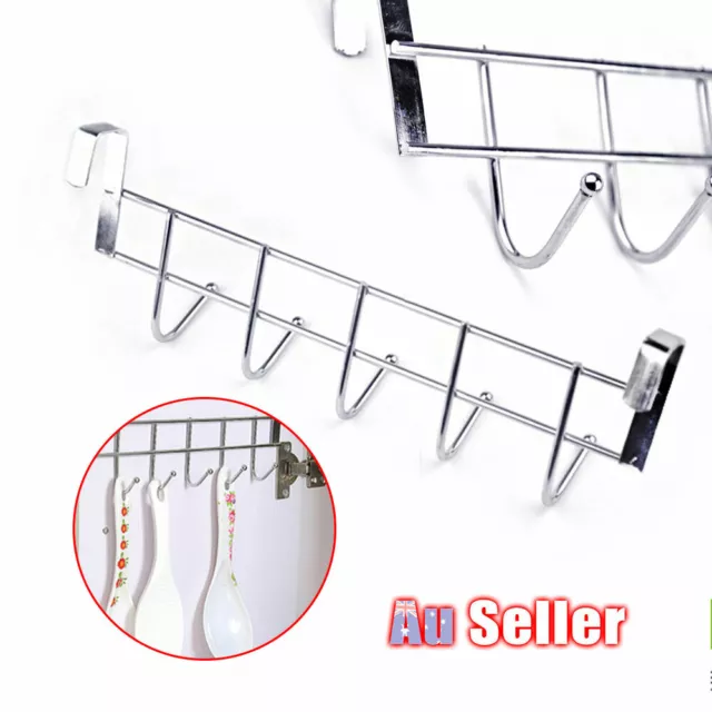 5 Hooks Bathroom Towel Holder Kitchen Over Door Hanger Coat Rack Shelf Home 2