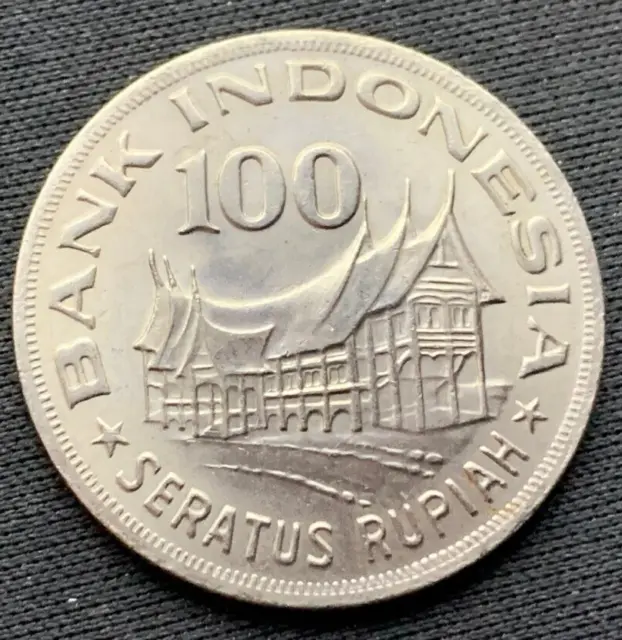 1978 Indonesia 100 Rupiah Coin BU UNC   RARE CONDITION     #M89