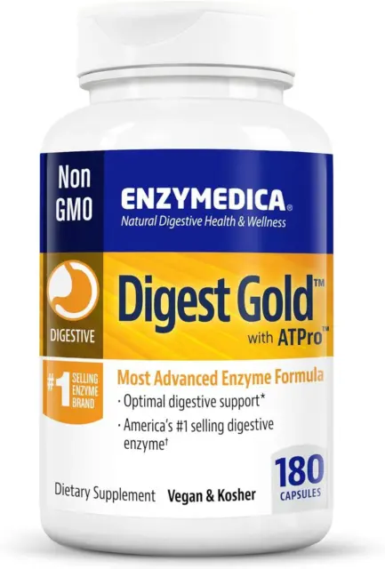 Enzymedica Digest Or 180 Capsules, Digestion,Énergie,Indigestion,Ballonnement