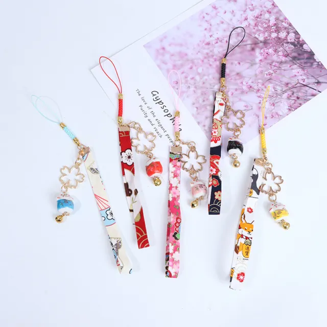 Phone Strap Lanyards Daisy Flower Cat Bell Mobile Phone Hang Rope Charm Deco~m'