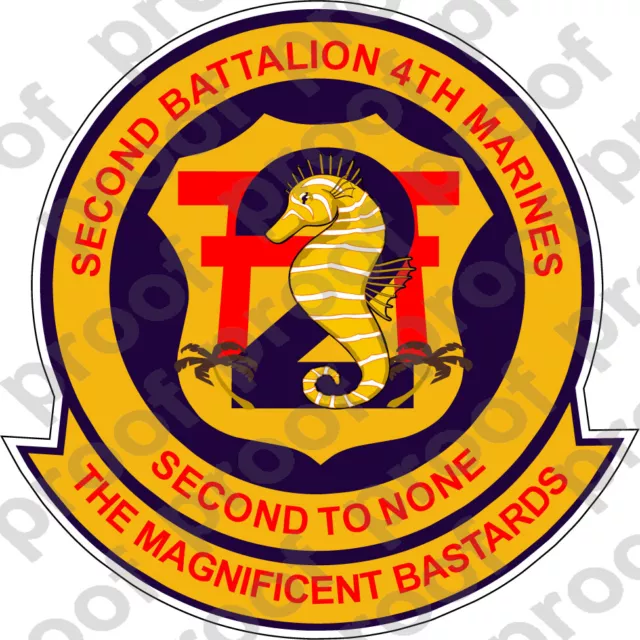STICKER USMC UNIT 2ND BATTALION 4TH MARINE REGIMENT ooo USMC Lisc