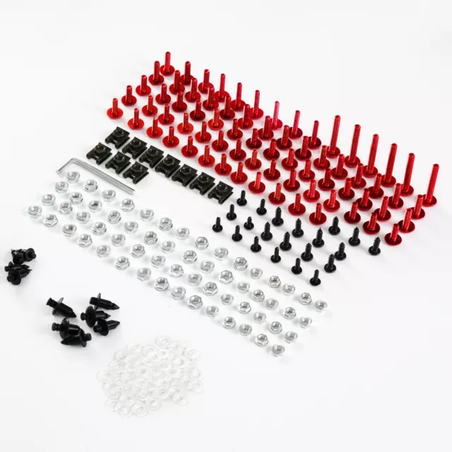 Fairing Bolt Kit for Honda CBR600F2 1991-1994 CBR600F3 1995-1998 Screws-Red