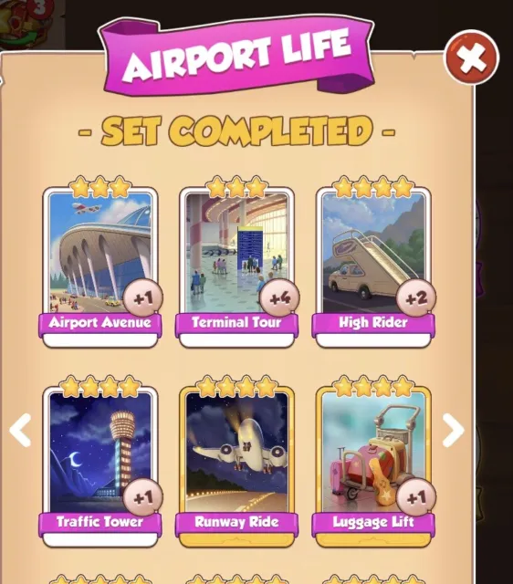 1 x Airport Life Full Set:- (Fastest Delivery) Coin Master Cards