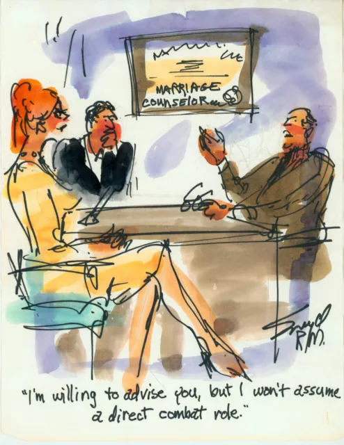 Doug Sneyd Signed Original Art Playboy Gag Rough Sketch ~ Marriage Counseling