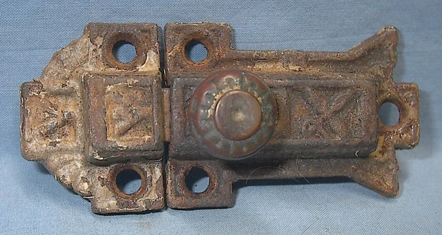 Vintage Antique Cabinet Latch East Lake Iron Brass Knob