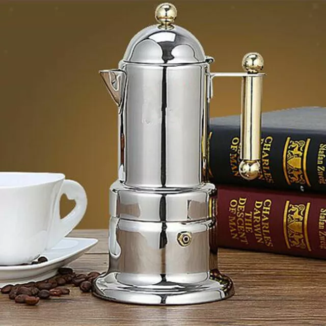 Stainless Steel Espresso Latte Percolator Stove Top Coffee Maker Mocha Pot