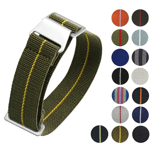 MARINE NATIONALE WATCH Strap Elastic Nylon One Piece Band 18mm 20mm