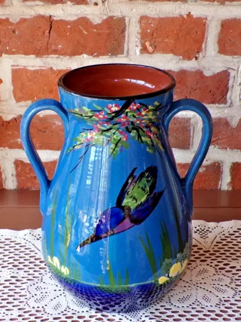 Decorative Large Longpark Torquay  Kingfisher  Blue Vase Original Handmade L@@K