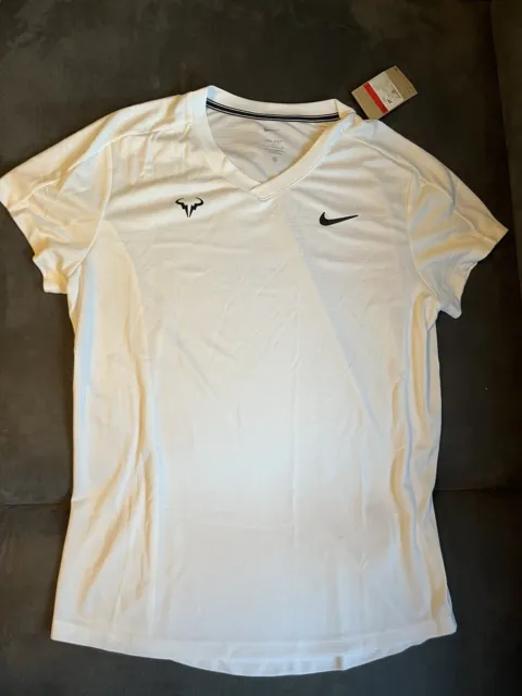 Nike Dri-Fit Challenger Rafa Nadal Herren Shirt Gr.L - White NEU