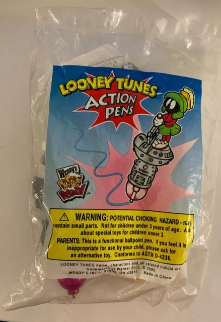 2000 Wendy's Meal Toy Looney Tunes Action Pen Marvin the Martian New in Package