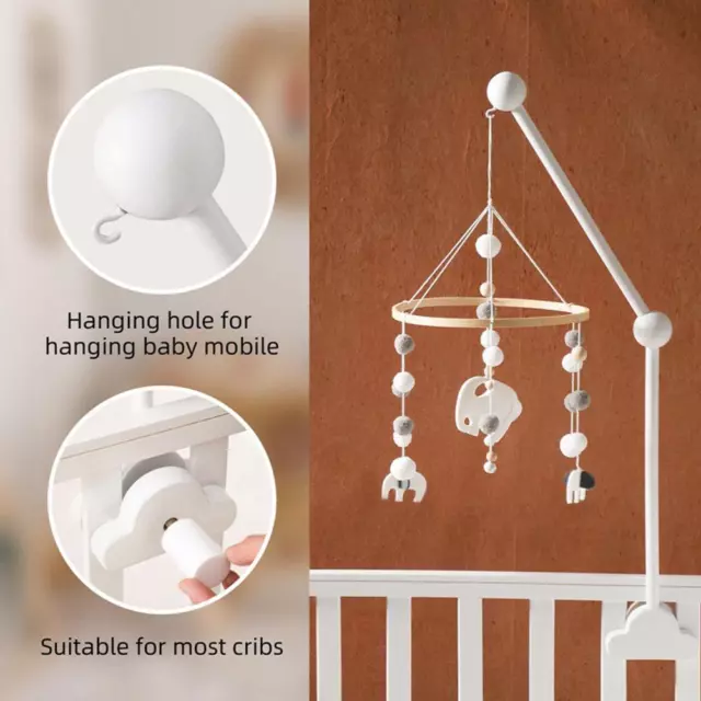 Baby Rattles Bracket Set Infant Crib Mobile Hanging Bell Holder Bed C6Z4