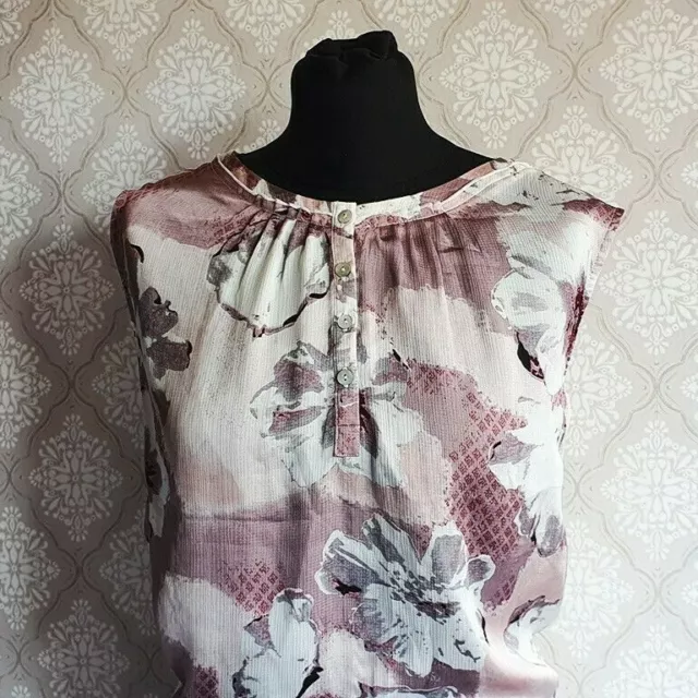 Camicia da donna Charles Vögele  camicia da donna  44  rosa lilla rosa  motivo floreale 2