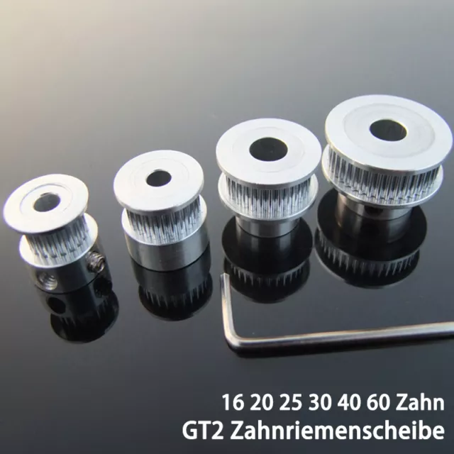 GT2 Zahnriemenscheibe 16 20 25 30 40 60 Zahn, Bohrung 3.17mm-12mm für CNC-Motor