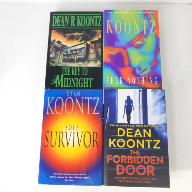 4 x Dean Koontz Hardcover Crime Thriller Fear Nothing The Key to Midnight