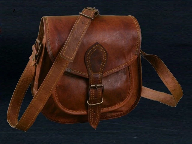 Neuf Femme Marron Vintage Cuir Sac Bandoulière Sacoche Messager Fait à la Main à
