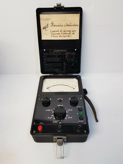 ANCIEN CONTROLEUR CONDENSATEUR transistor CAPACIMETRE CHAUVIN ARNOUX ...