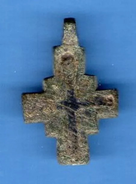 Russia Kiev type Bronze Cross Pendant Viking time 10-12th ca 1100 AD RARE 327 2