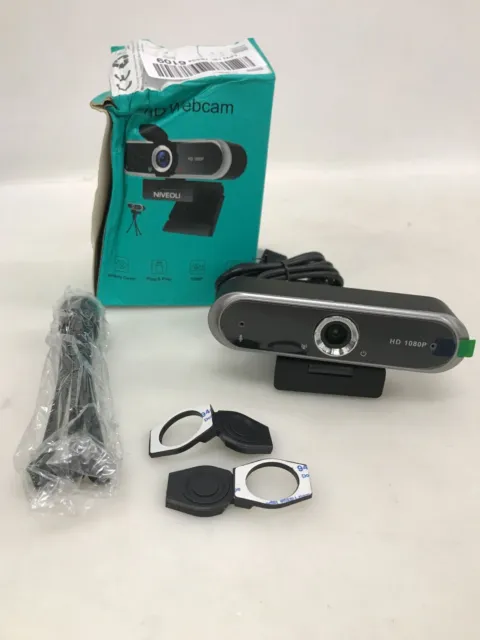 Webcam 1080P mit Mikrofon und Webcam Abdeckung, Stativ, Plug & Play