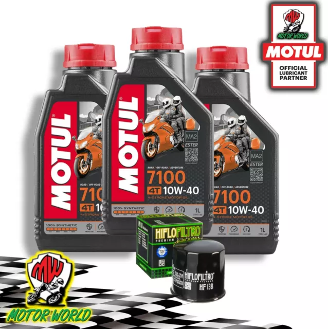 Entretien 3 L Motul 7100 10W40 + Filtre à Huile Hiflo - Suzuki Eiger Automatic