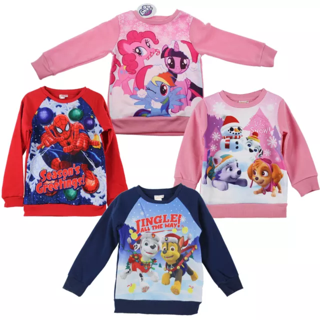 Kids Christmas Jumper Boys Girls Novelty Xmas Retro Jumpers Long Sleeve Sweater