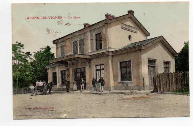 JALONS LES VIGNES - Marne - CPA 51 - la Gare - jolie carte couleur
