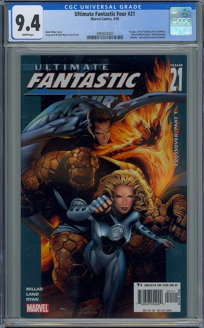 Cgc 9.4 Ultimate Fantastic Four #21 1St Marvel Ff Zombies Appearance