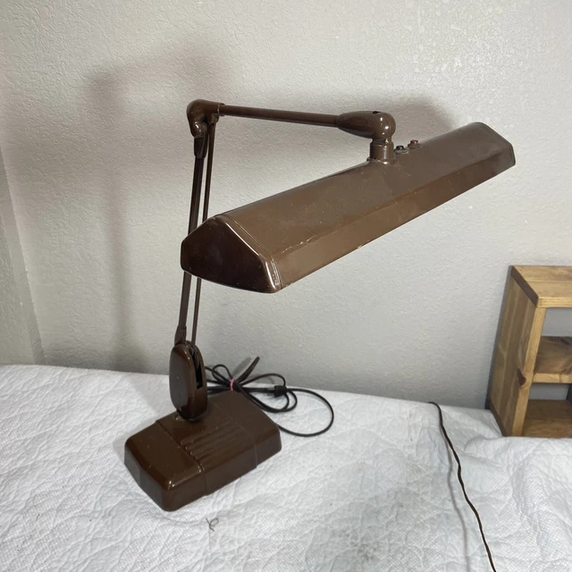 LARGE HEAVY VTG Dazor 9650 Industrial Floating Fixture Drafting Desk Lamp