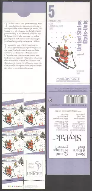 Canada 1996 Christmas/Greetings/Santa 5v bklt (n27023)