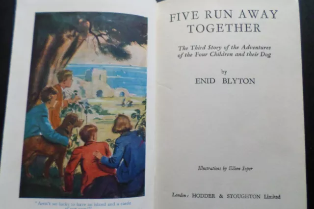 Enid Blyton Five run away together  1951 5th impression of 1st edition  no dj