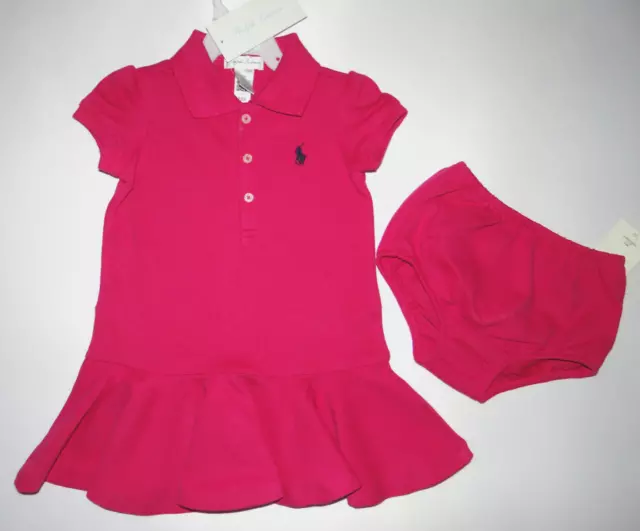 Baby girl clothes, 9 months, Ralph Lauren Cotton mesh Polo dress set/ 53% OFF~