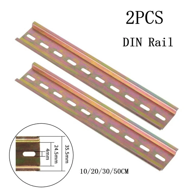 Rail DIN Fendu En Acier - 50 Cm De Long (lot De 2), Pour Disjoncteurs, Borniers, Etc.