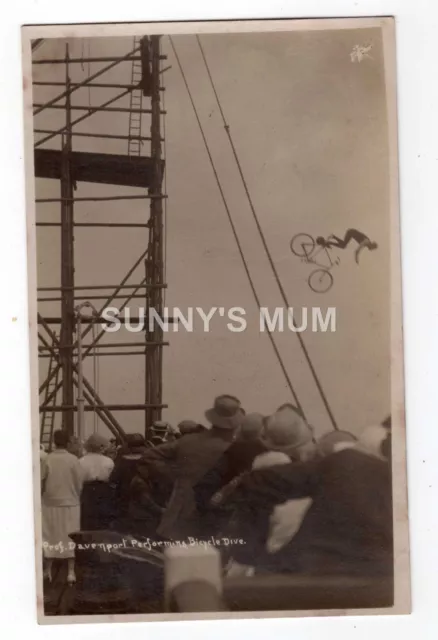 Sussex, Hastings, Pier, Professor Davenport Performing Bicycle Dive, Rp