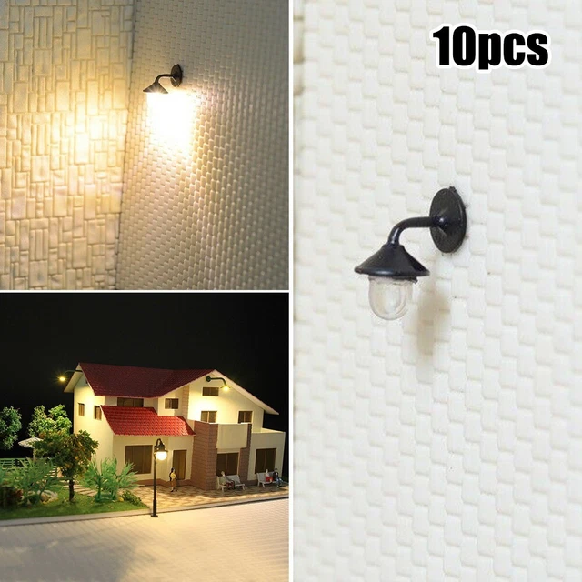 LOT DE 10 appliques murales DEL pour dioramas éclairants de calibre HO LOT DE 10 appliques murales DEL pour dioramas éclairants de calibre HO