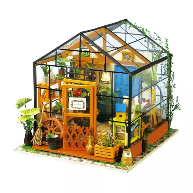 ROBOTIME Rolife Cathy's Flower House Greenhouse 1:24 DIY Miniature Dollhouse