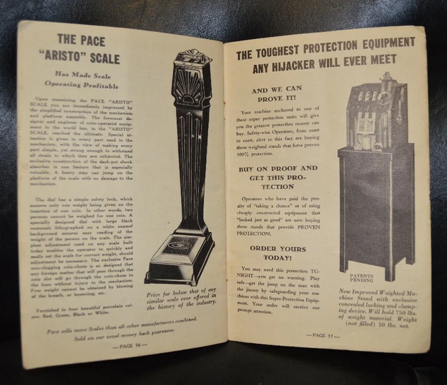 VINTAGE Genuine PACE Gambling SLOT MACHINES PARTS & SERVICE MANUAL