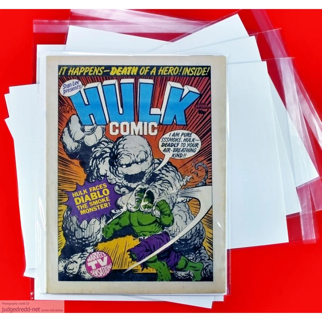 MAGAZINE BAGS AND Boards A4 Size0 Fits Marvel Weekly Hulk Comic Issues