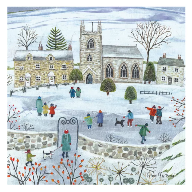 Luxury Christmas Card Pack - Winter Village (10 Cards, 5 each of 2 designs)