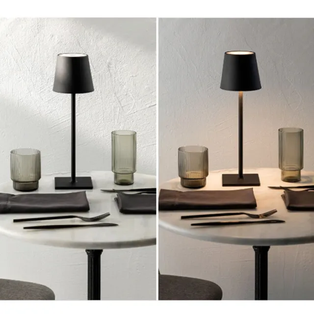 Lampada a led tavolo touch ricaricabile moderna a 3 colori bar ristoranti hotel 7