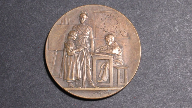 5.10BC4) Belle médaille en bronze certificat d'études 1907 french MEDAL