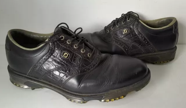 Footjoy Dryjoys Tour Opti Flex scarpe da golf nere da uomo Regno Unito 53676K taglia UK 8