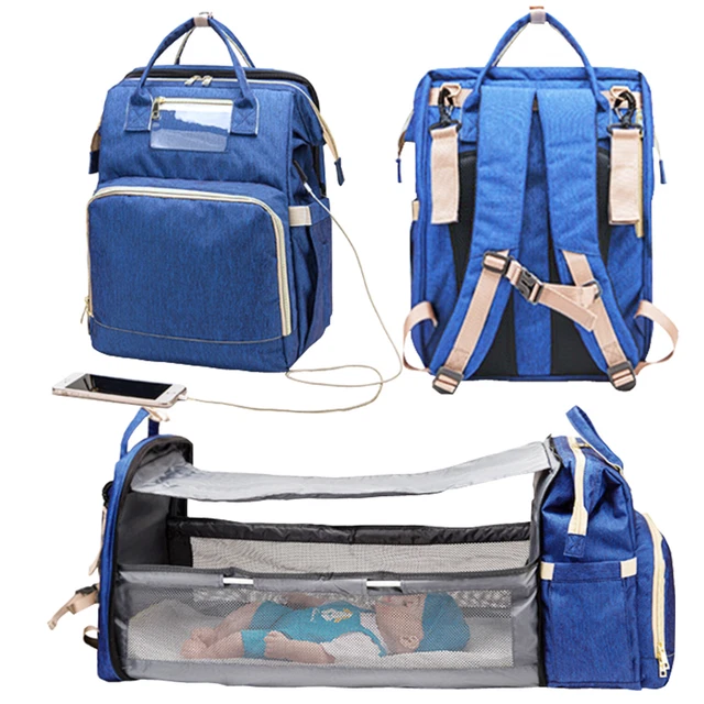 Diaper Bag Backpack with Changing Station, Mommy Travel Bag, USB Charger