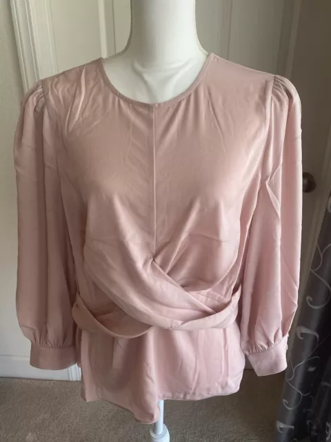 NEW with Tags Express Top Womens XL Dusty Pink Cross Blouse