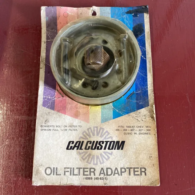 1956 - 1967 Chevrolet Small Block V8 Cal Custom Spin On Oil Filter Adapter Plate