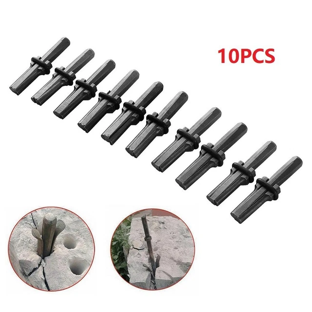 Astillador de piedra 10 herramientas cuñas enchufe falda lunas 105 mm 10 piezas 16 mm