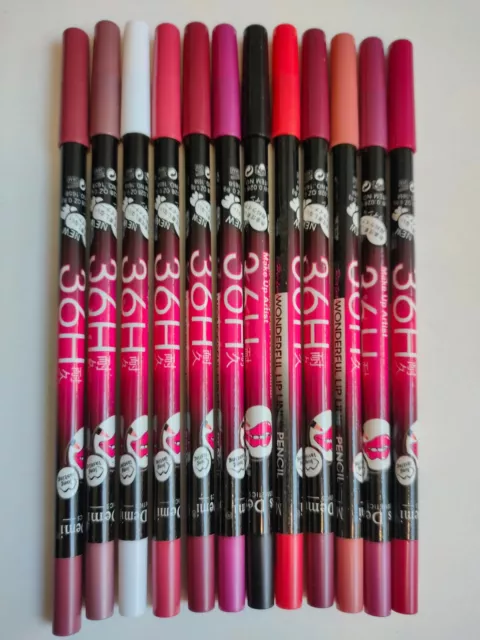 12 Colors Lip Liner 36H Pencil Set Matte Long Lasting Smooth Waterproof Women