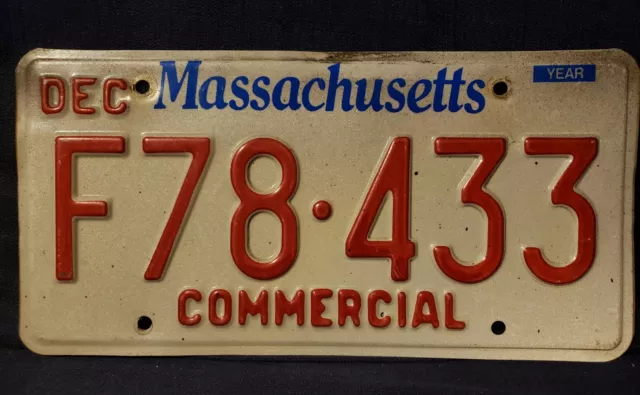 2006 Massachusetts Commercial License Plate F78-433 Embossed Month